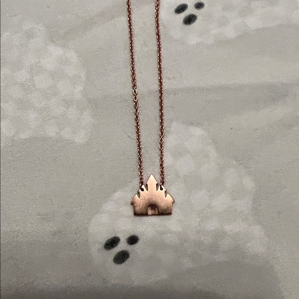 Rose Gold Castle Pendant Necklace